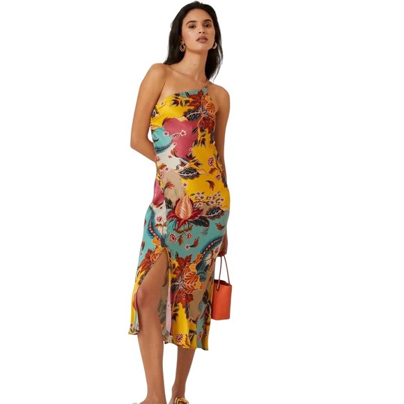 Anthropologie Dresses & Skirts - Anthropologie Bl-nk One-Shoulder Slip Dress Size 8 Floral Cocktail‎ Party